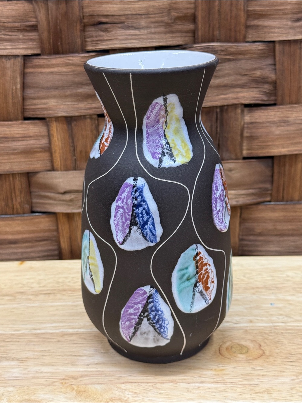 Vintage Bay Keramik Kongo Vase Bodo Mans West German Ceramic Mid Century Modern